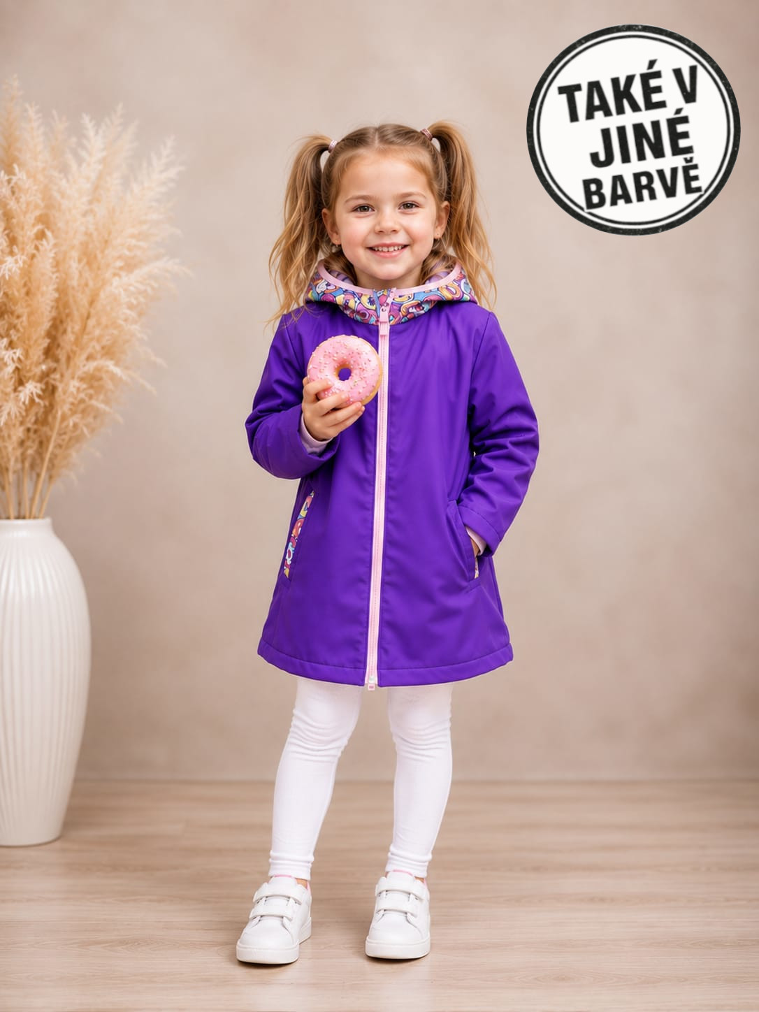 Dívčí softshellový kabátek – nezateplený, Donut, 2 barevné varianty