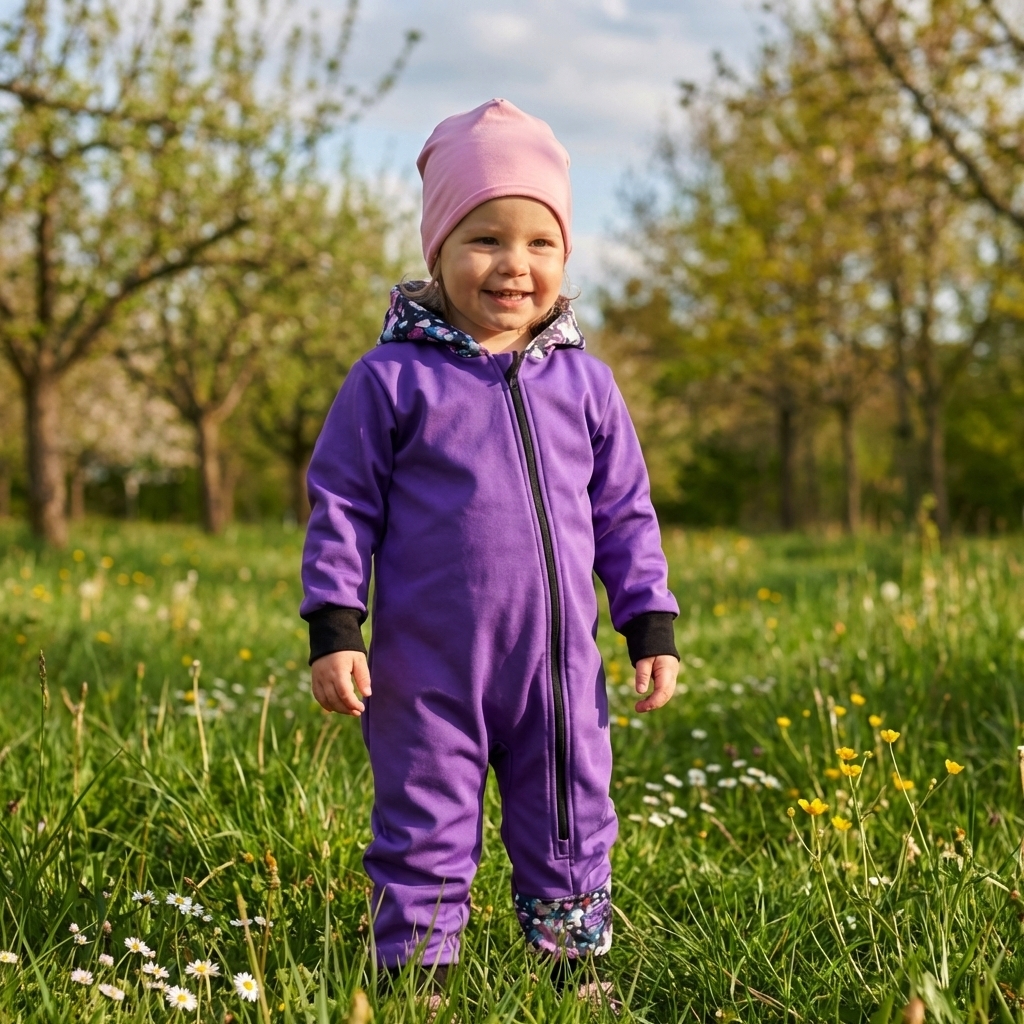Dívčí softshellová kombinéza s fleecem a hřejivou kapucí, Zebry, 3 barevné varianty