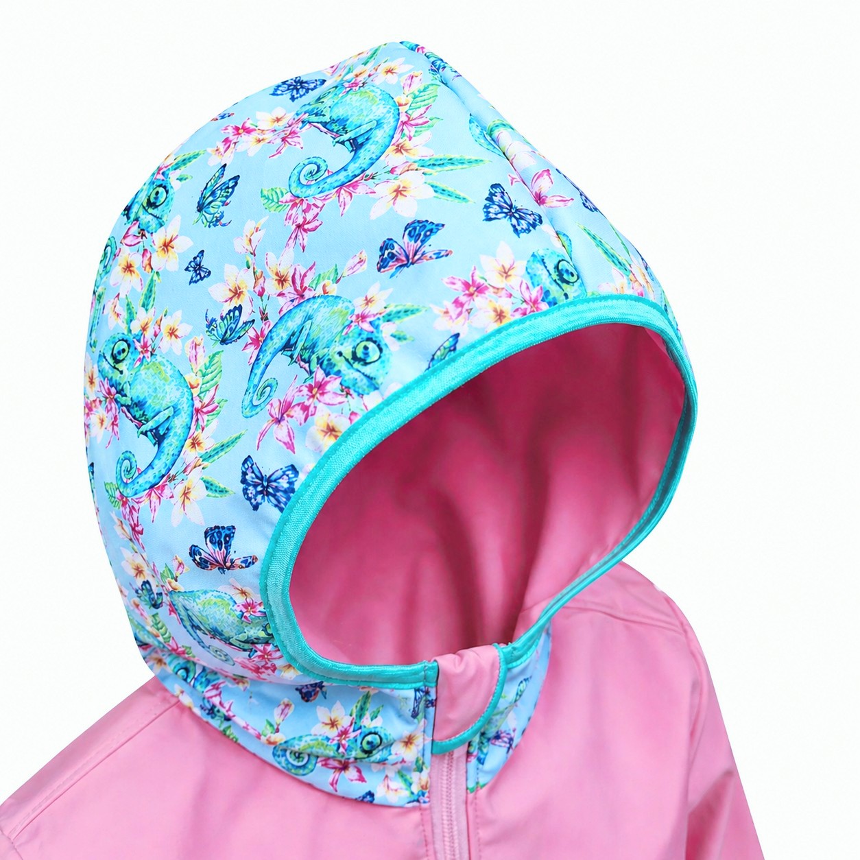 AKCE Dívčí softshellový kabátek, NEZATEPLENÝ, Chameleoni, světle růžový, vel. 104