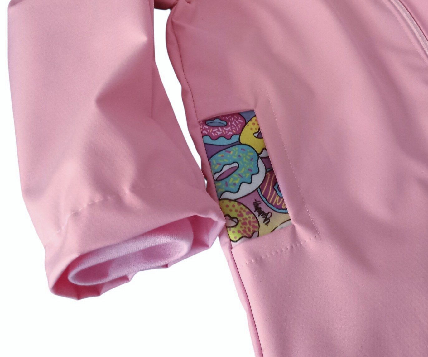 Akce Dětská letní softshellová bunda bez zateplení, Donut, světle růžová, vel. 110