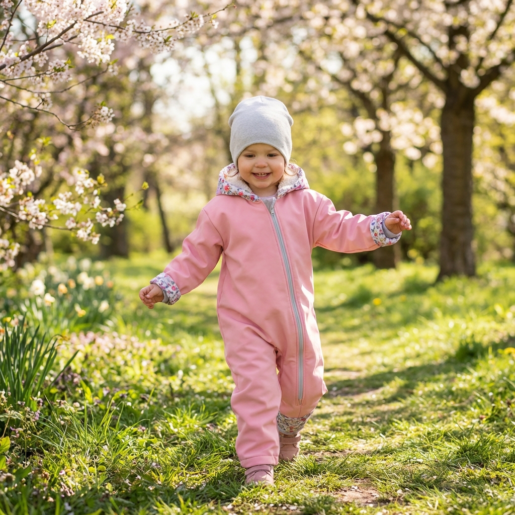 Dívčí softshellová kombinéza s fleecem a hřejivou kapucí, Lišky, 2 barevné varianty