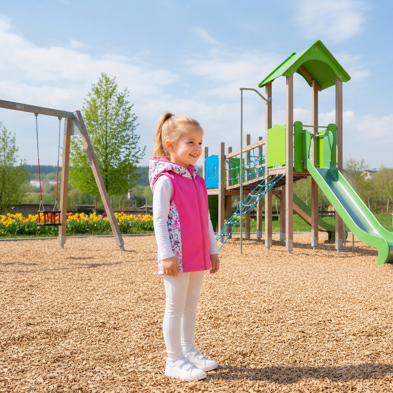 Dívčí softshellová vesta s fleecem – s kapucí / bez kapuce, Mořský svět, 2 barevné varianty