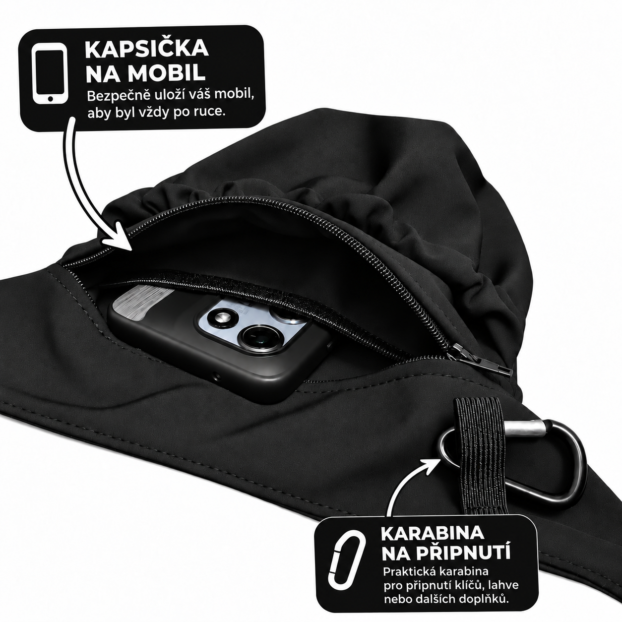 Pamlskovník pro psy na pamlsky – výcviková ledvinka pro trénink psa, 27 x 21 cm, černý