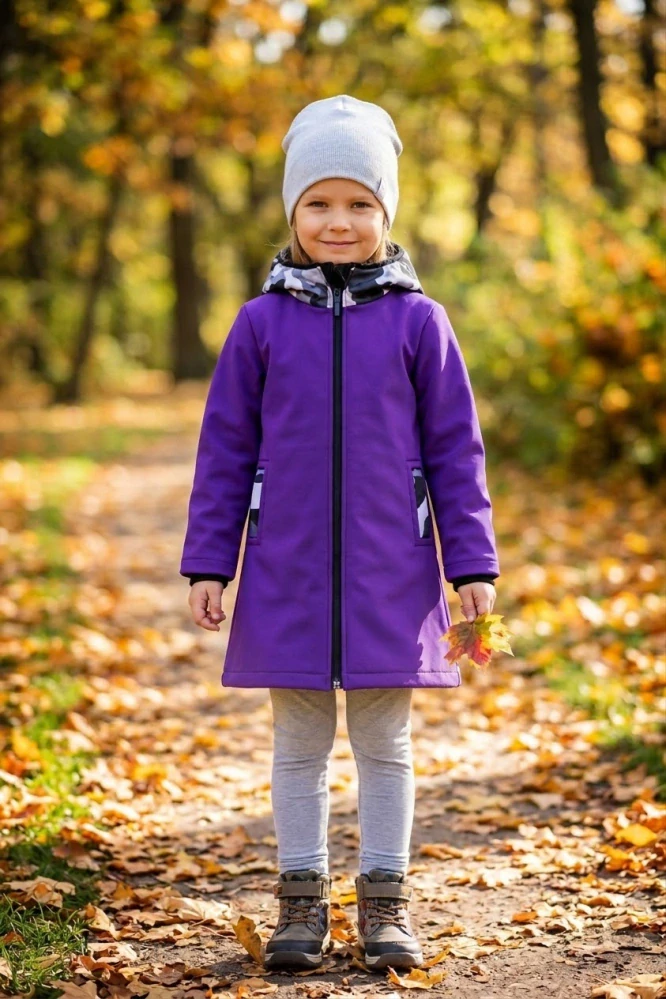 Dívčí softshellový kabát s fleecem – Maskáč - 5 barevných variant