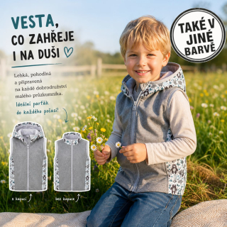 Chlapecká softshellová vesta s fleecem – s kapucí / bez kapuce, Les z 4 barevných variant