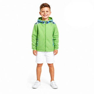 Dětská letní softshellová bunda bez zateplení, Surf, limetková