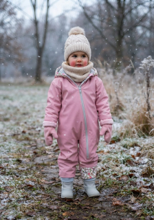 Dívčí zimní softshellová kombinéza LIŠKY – zateplená kombinéza pro holčičky