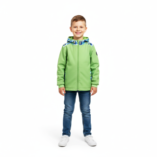 Akce Dětská letní softshellová bunda bez zateplení, Surf, limetková, vel. 104