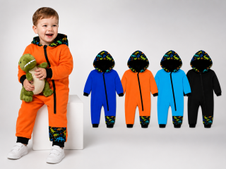 Chlapecká softshellová kombinéza s fleecem a hřejivou kapucí, Dino, 4 barevné varianty